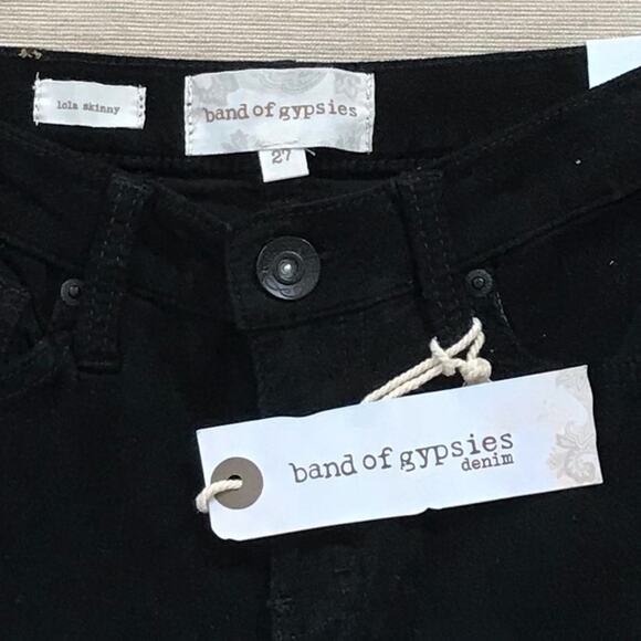 Band of Gypsies NWT Skinny Jeans Black & Silver Studded Velveteen Lola - Picture 8 of 10